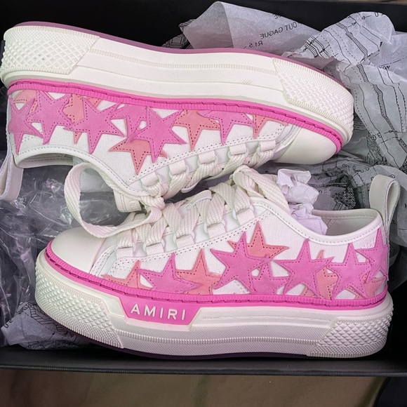 Amiri White and Pink Star Sneakers new with box size (35